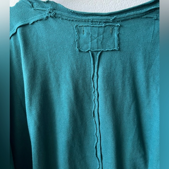 Green bubble sleeve free people top size L NWT $68 - Picture 7 of 7